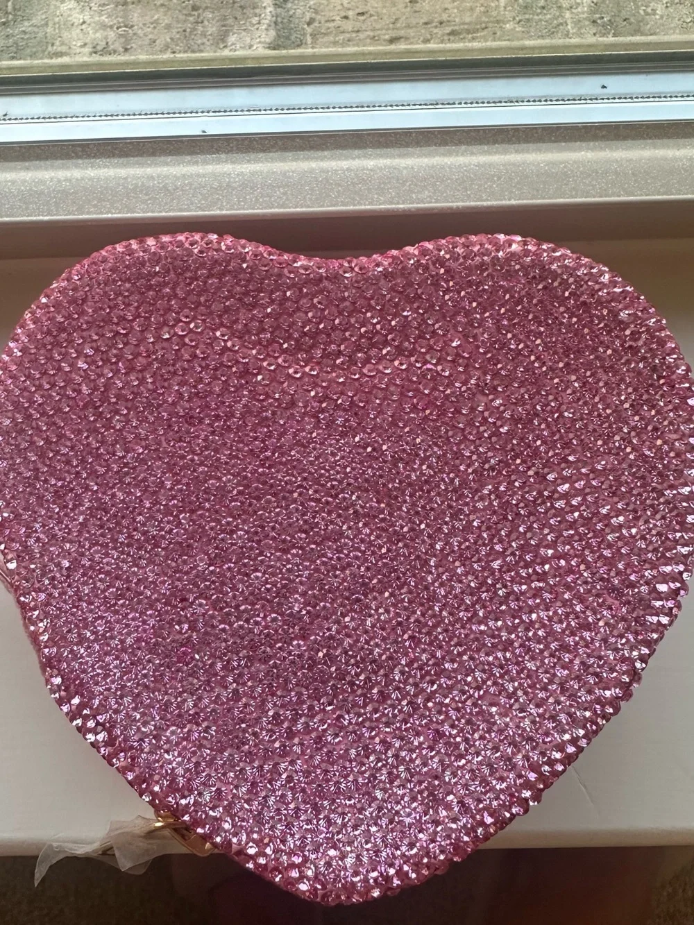 Pink Rhinestone Heart Jewelry Box Travel Case w/ 3 CZ Stud Earrings NIB NWT